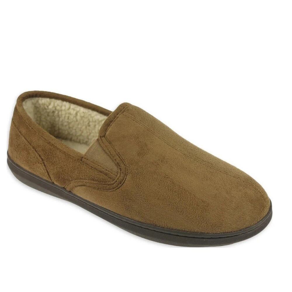 George Men's Sherpa Aline‎ Slippers Indoor Outdoor Fleece Lined Tan Size 7-8